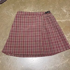 Pleated Plaid Skirt
